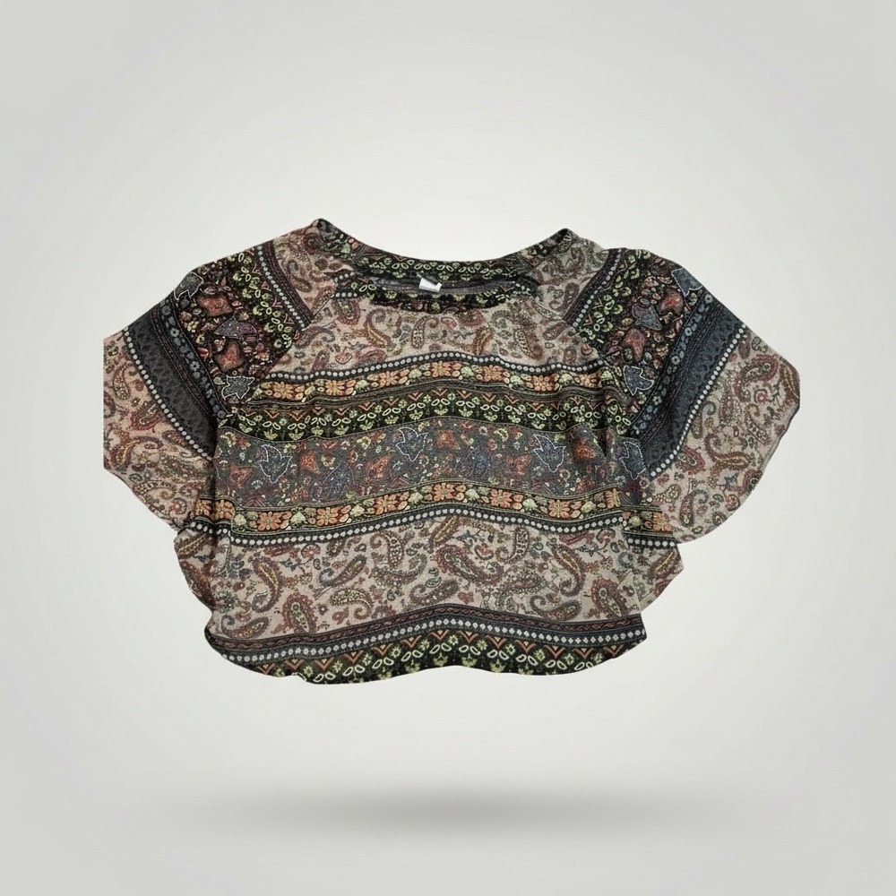 Life Is Swell Women's‎ Dolman Sleeve Top Small Paisley Floral Lightweight Boho